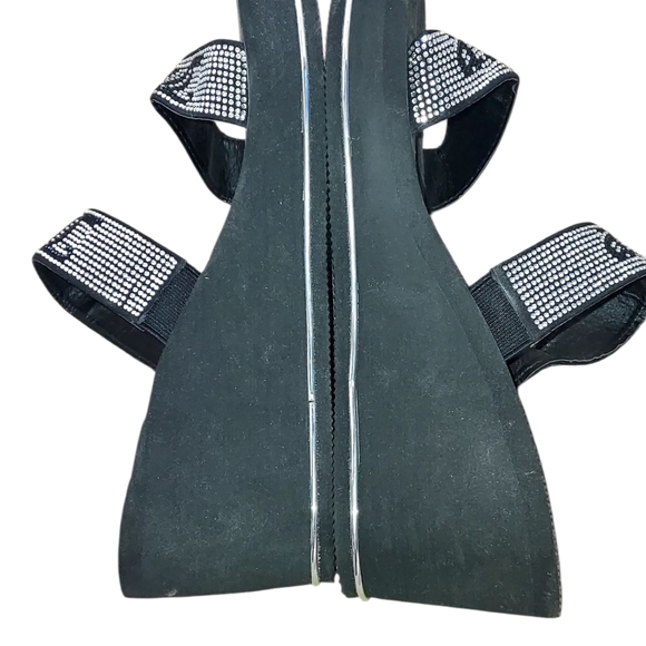 Juicy Couture Black Rhinestone Embellished Sandals - Picture 2 of 4